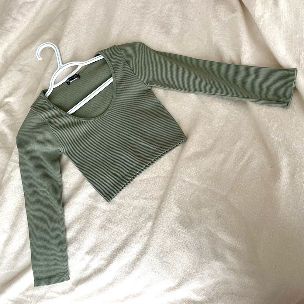 Zara Contour Collection Quarter Sleeve- sage green